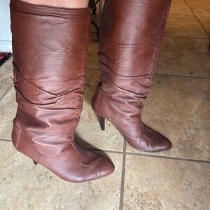 ❤️ PANCDI, made in Italy Brown Leather inside and out Knee-High Boots